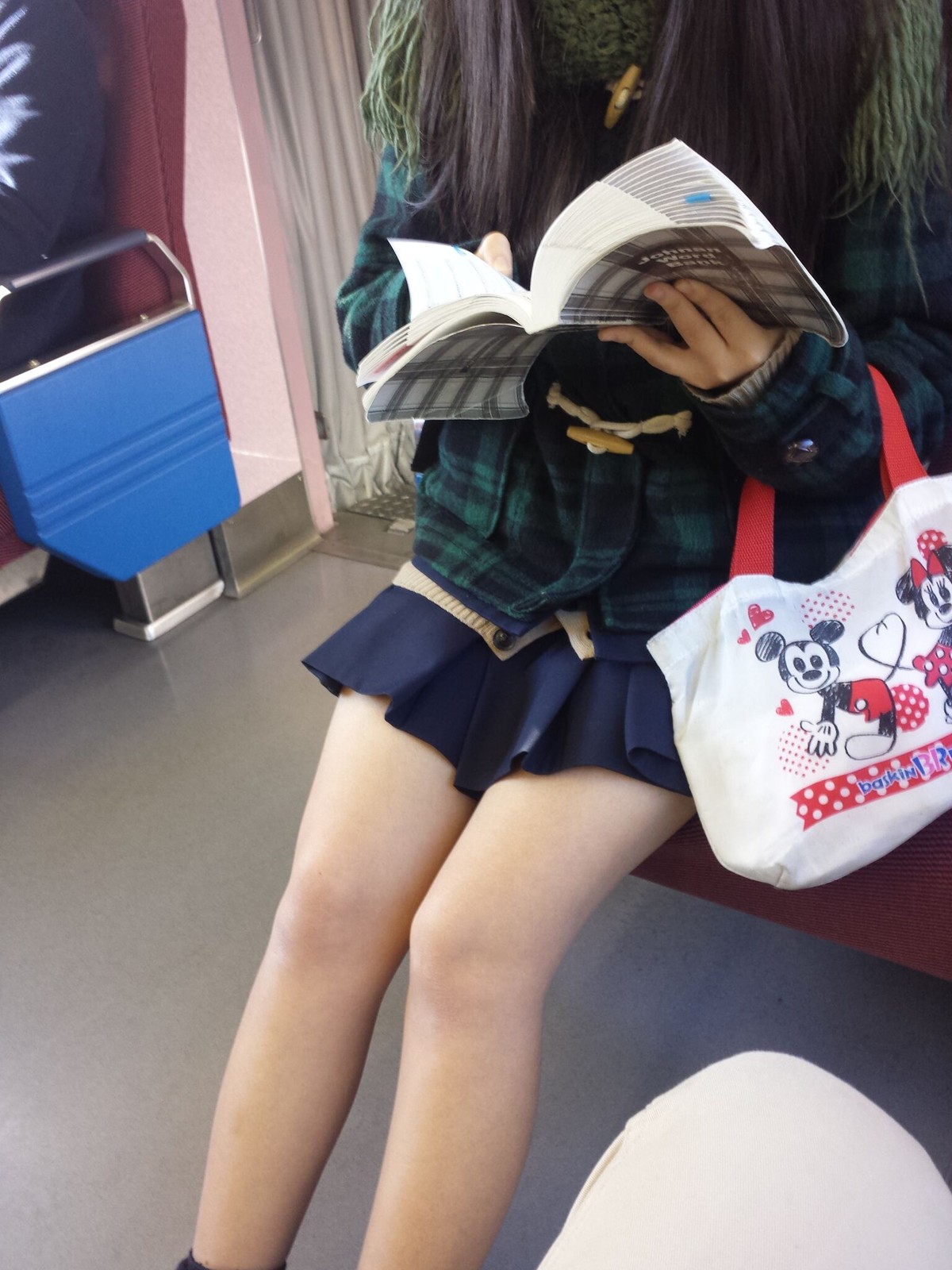 電車内のJKの生足を盗撮したエロ画像012
