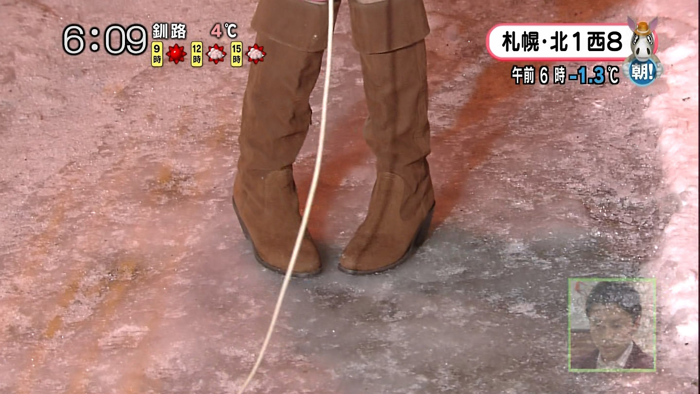 北海道の大家彩香アナが凍結路で転倒し開脚パンチラ※gif動画あり028