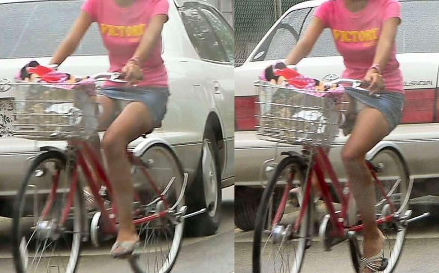 自転車乗ってる女性を見たら確認してみよう！意外とちらっしゃいませｗｗｗ018