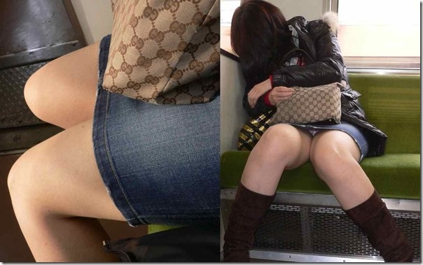 【電車 パンチラ画像】電車で寝ている水商売の姉ちゃんのパンツをガン見！！！002