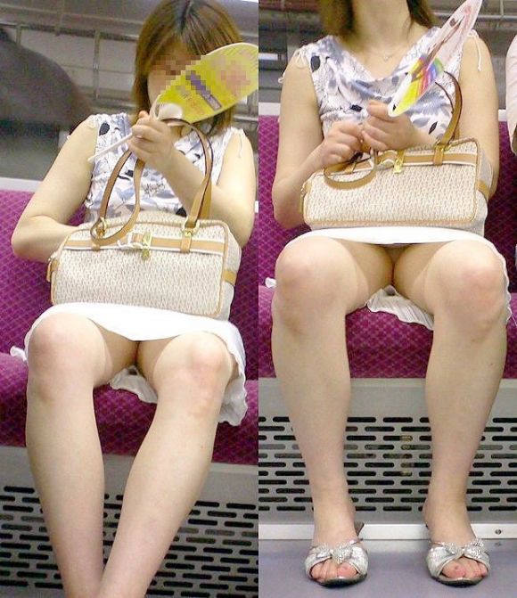 【電車 パンチラ画像】電車で寝ている水商売の姉ちゃんのパンツをガン見！！！015