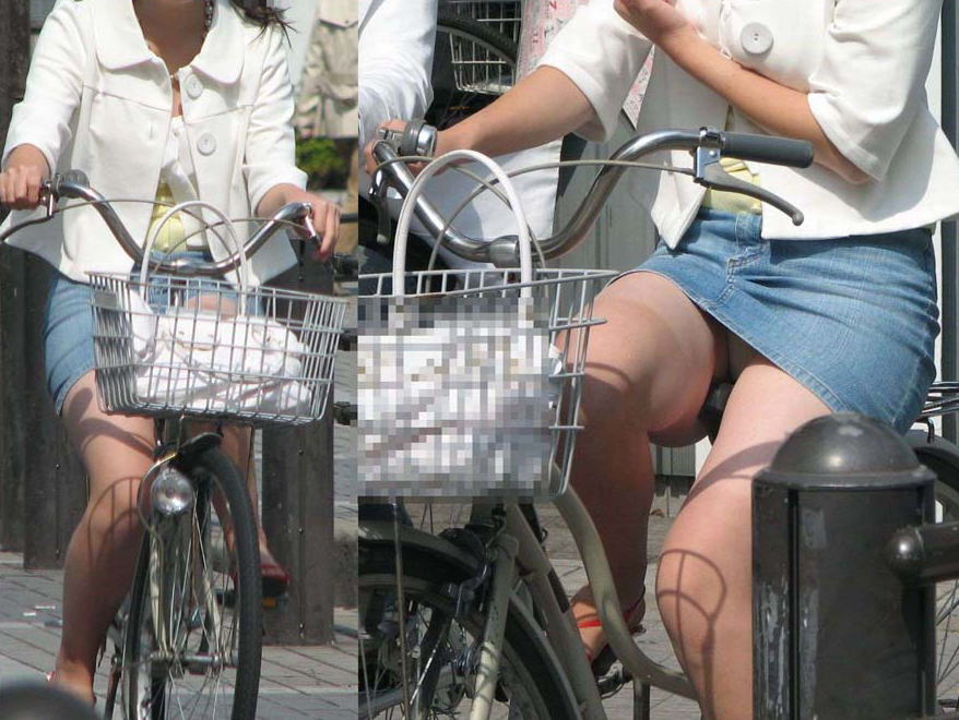 【自転車 パンチラ】サドルになって、マ○コちゃんとスリスリしてぇ… (画像42枚)030