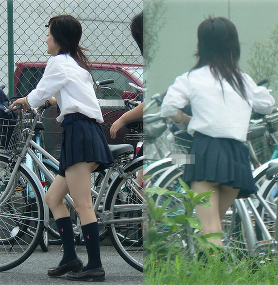 青春真っ盛りな女子高生の自転車パンチラをアホ面で盗撮したったpart4【駐輪場編】003
