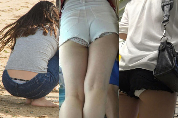 ハミパン 盗撮画像!腰や股の間から出てるパンツに大興奮♡じ~っくりと眺めていたいぜ!!064