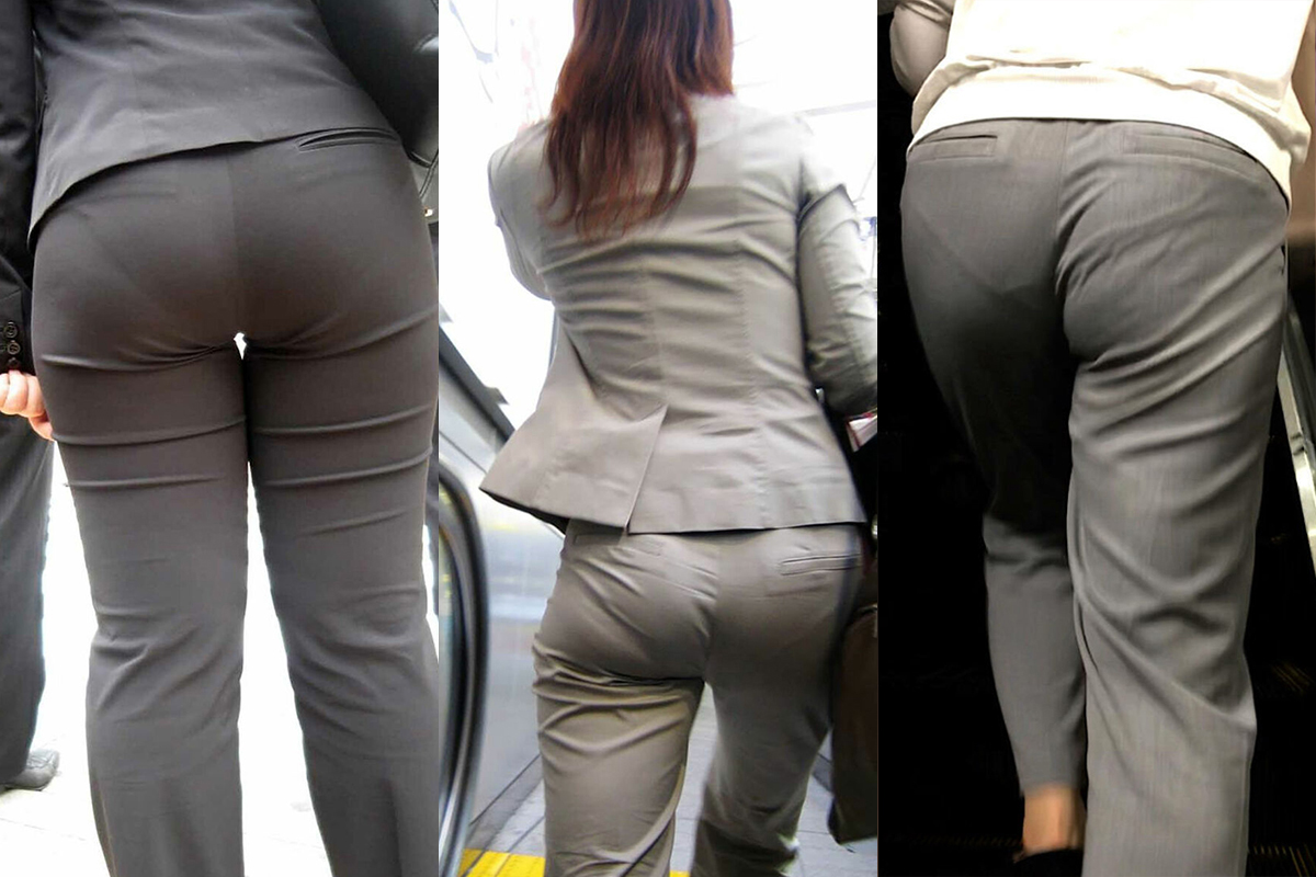 ol 透けパン盗撮画像!スーツからうっすら出てるパンツラインに大興奮♡054