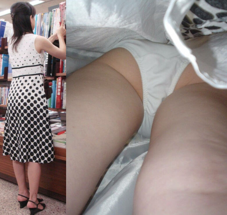 逆さ撮りローパンツ画像54枚！盗撮でエロいローアングルなパンチラ 太ももや抜ける!!009枚目