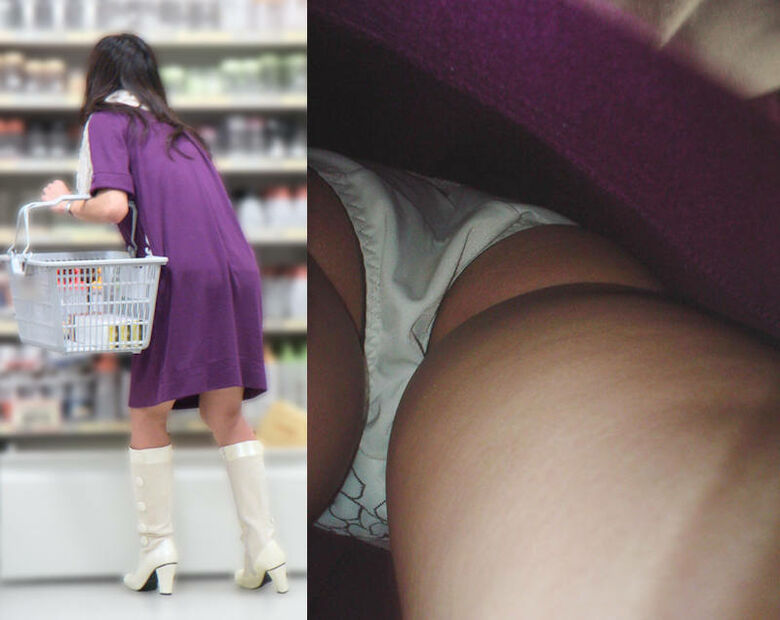 逆さ撮りローパンツ画像54枚！盗撮でエロいローアングルなパンチラ 太ももや抜ける!!025枚目