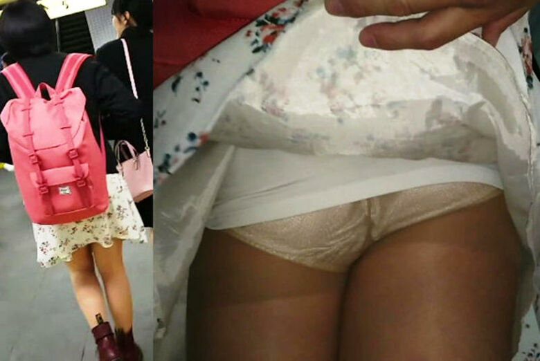 逆さ撮りパンチラ画像、からの!スカートめくりが多めに入っています♡どんなパンツが登場するか楽しみだぜ!!023枚目