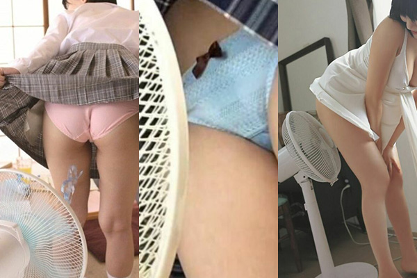 扇風機のパンチラ画像57枚!パンツに向かって送風するエッチな女の子をまとめてみたぜ!!001枚目