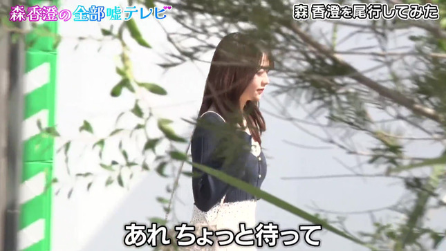 森香澄アナのパンチラを狙ったようなしゃがみローアングル撮影がエロい♡【森香澄の全部嘘テレビ】002枚目