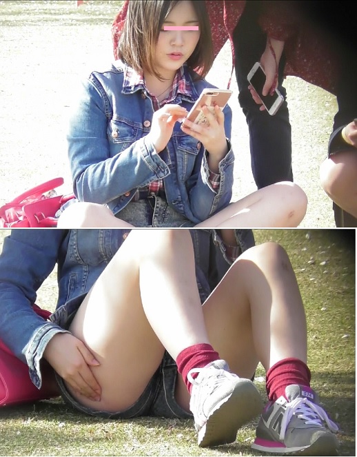 アイドル顔の素人女性 しゃがみパンチラ盗撮！ 肌の感じもわかるぐらい接写に成功しています♡【Pcolle】004