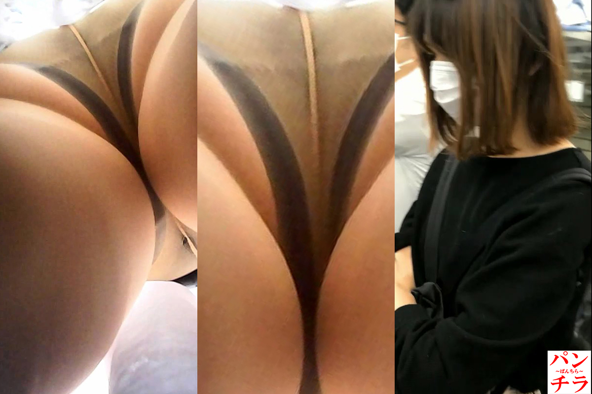 ショートカットのOLお姉さん 電車でパンチラ盗撮！パンスト&黒のパンティはっきり見えてるぜ!!【Pcolle】003