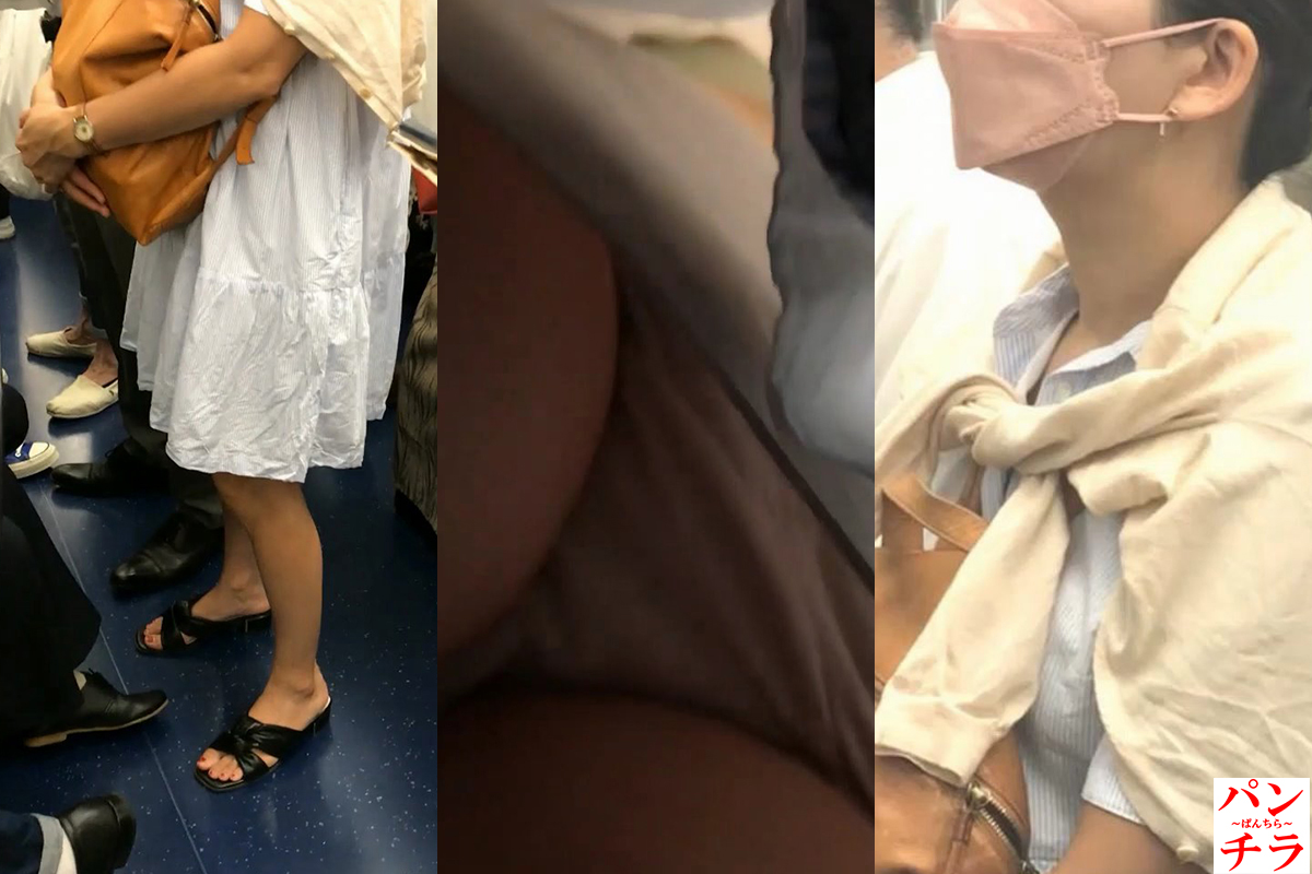 【パンチラ動画】生足にサンダル履きの熟女系OLお姉さん盗撮！白系の生パンティです♡【Pcolle】003
