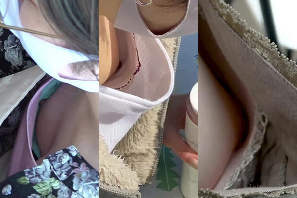 胸ちら動画像386枚!エロい胸チラ盗撮の巨乳人妻に素人JKおっぱい 乳首ポロリや谷間が抜ける!!【動画あり】301枚目
