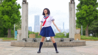 パンチラダンスのエロGIF画像っす!踊ってみた女子のパンツに太もも♡生足がセクシーで抜けるよ!!021枚目