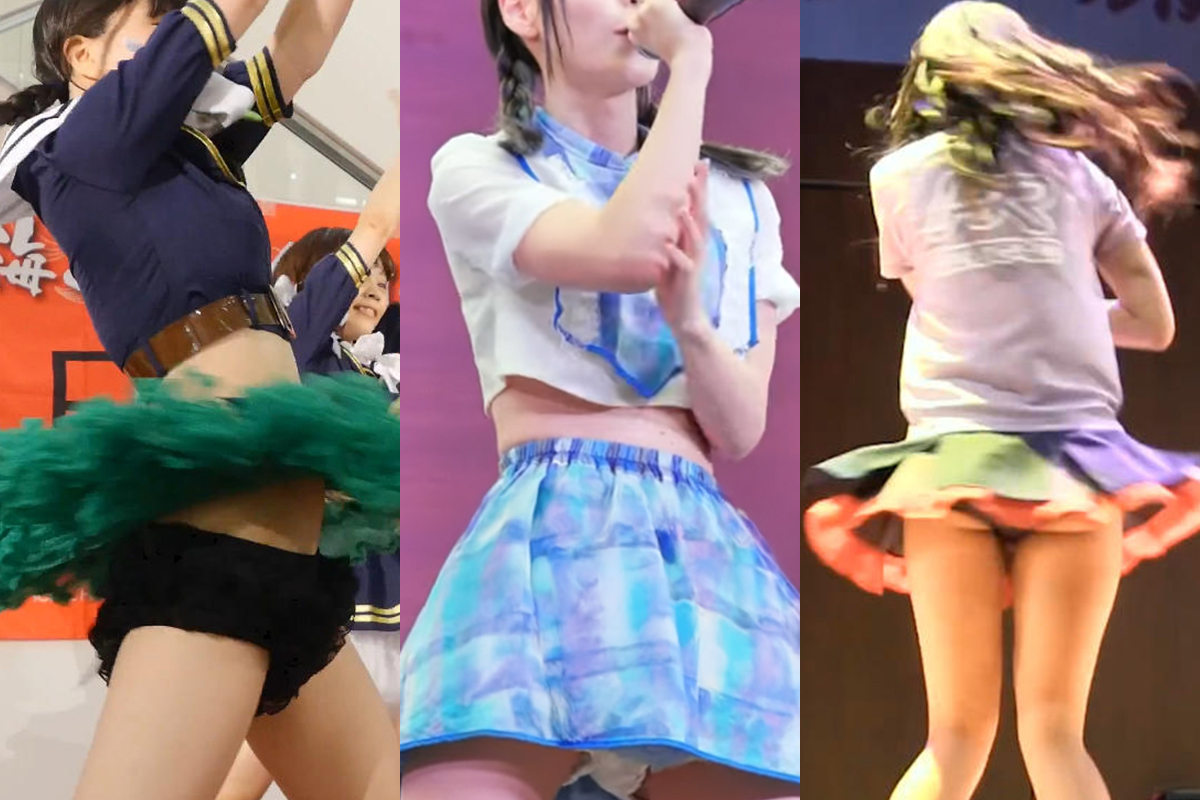 地下アイドル パンチラ動画!チラッと見てるパンツに太もも♡見せパンでも抜けちゃいます!!001