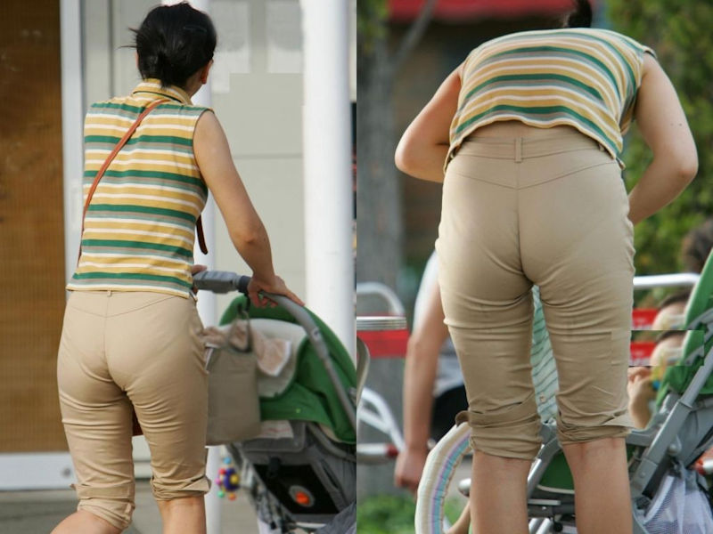 パン線 エロ画像だぜ！盗撮でお尻に透けたパンツがたまりませんな♡005