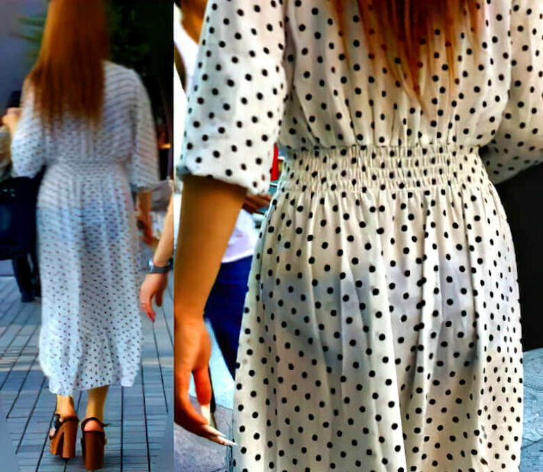 パンティライン 盗撮エロ画像！抜ける素人女性のお尻♡下着のラインがエロいぜ!!132