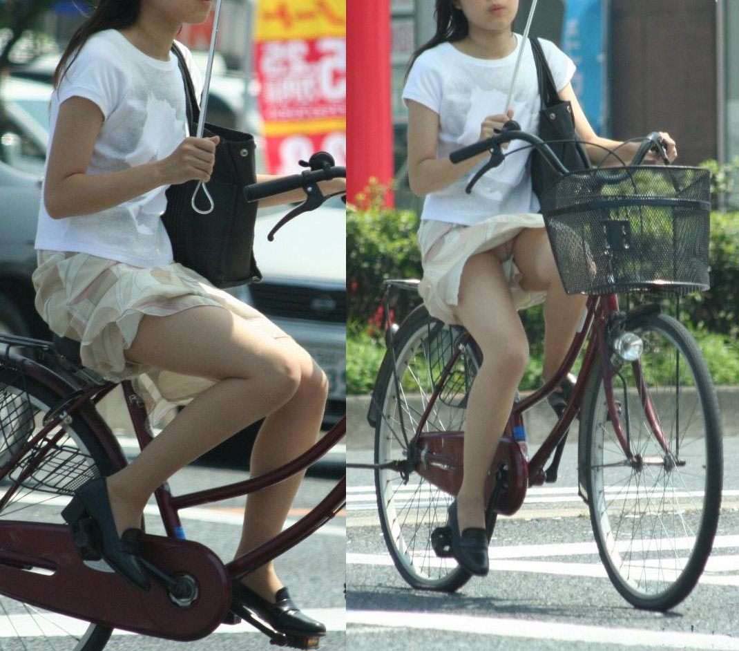 自転車に乗ってる美女のパンチラがエロすぎる004