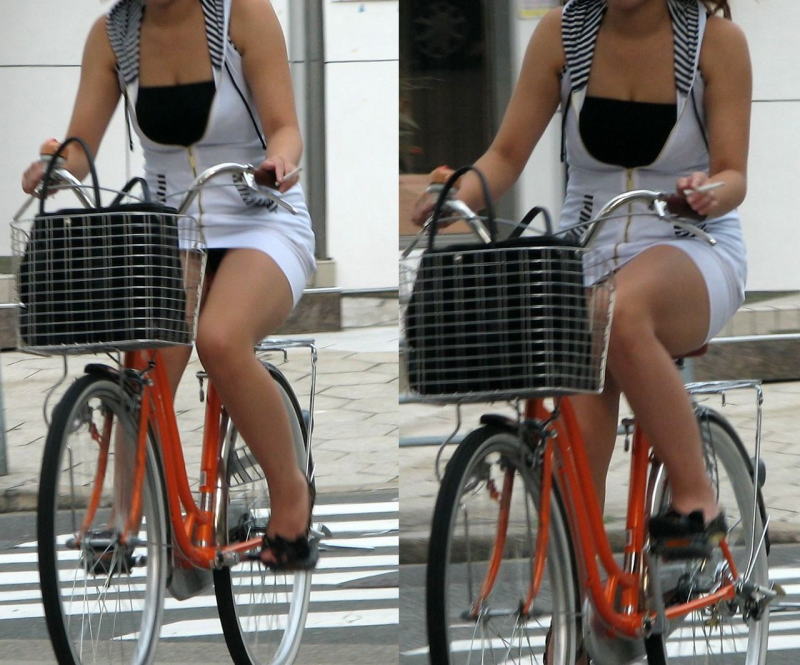 自転車乗ってる女性を見たら確認してみよう！意外とちらっしゃいませｗｗｗ007