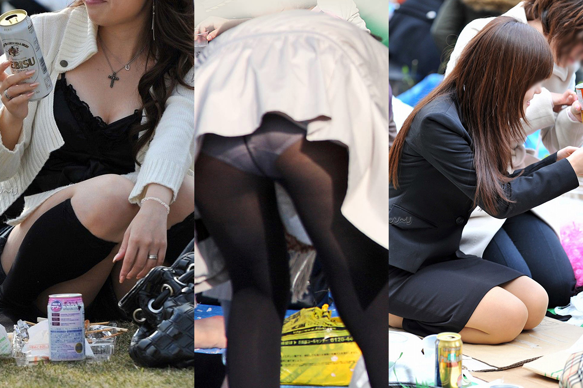 花よりパンツに目がいくエッチな花見パンチラ盗撮エロ画像27枚001枚目