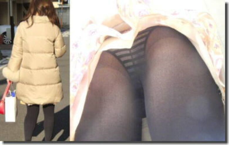 黒タイツの逆さ撮り盗撮パンチラ画像!この時期にしか見れない冬仕様のパンツを集めました♡015枚目