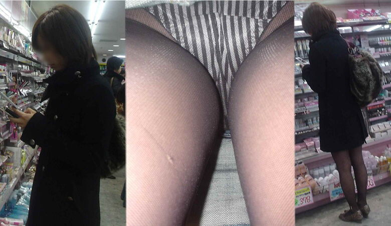 黒タイツの逆さ撮り盗撮パンチラ画像!この時期にしか見れない冬仕様のパンツを集めました♡023枚目