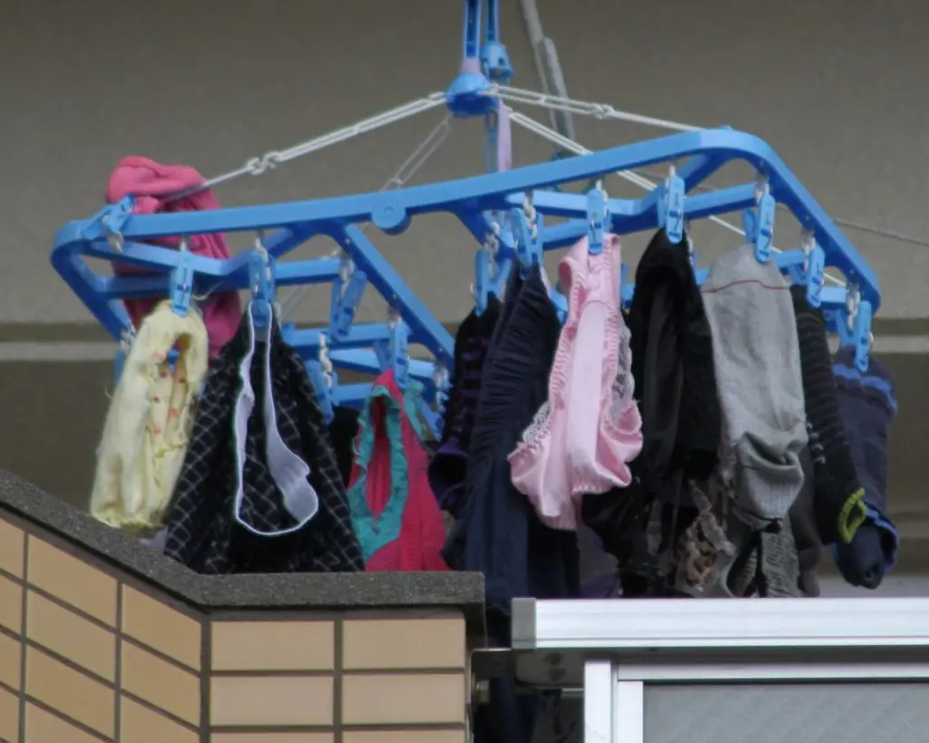 盗んでくださいと言わんばかりのカラフルな洗濯物パンツ026