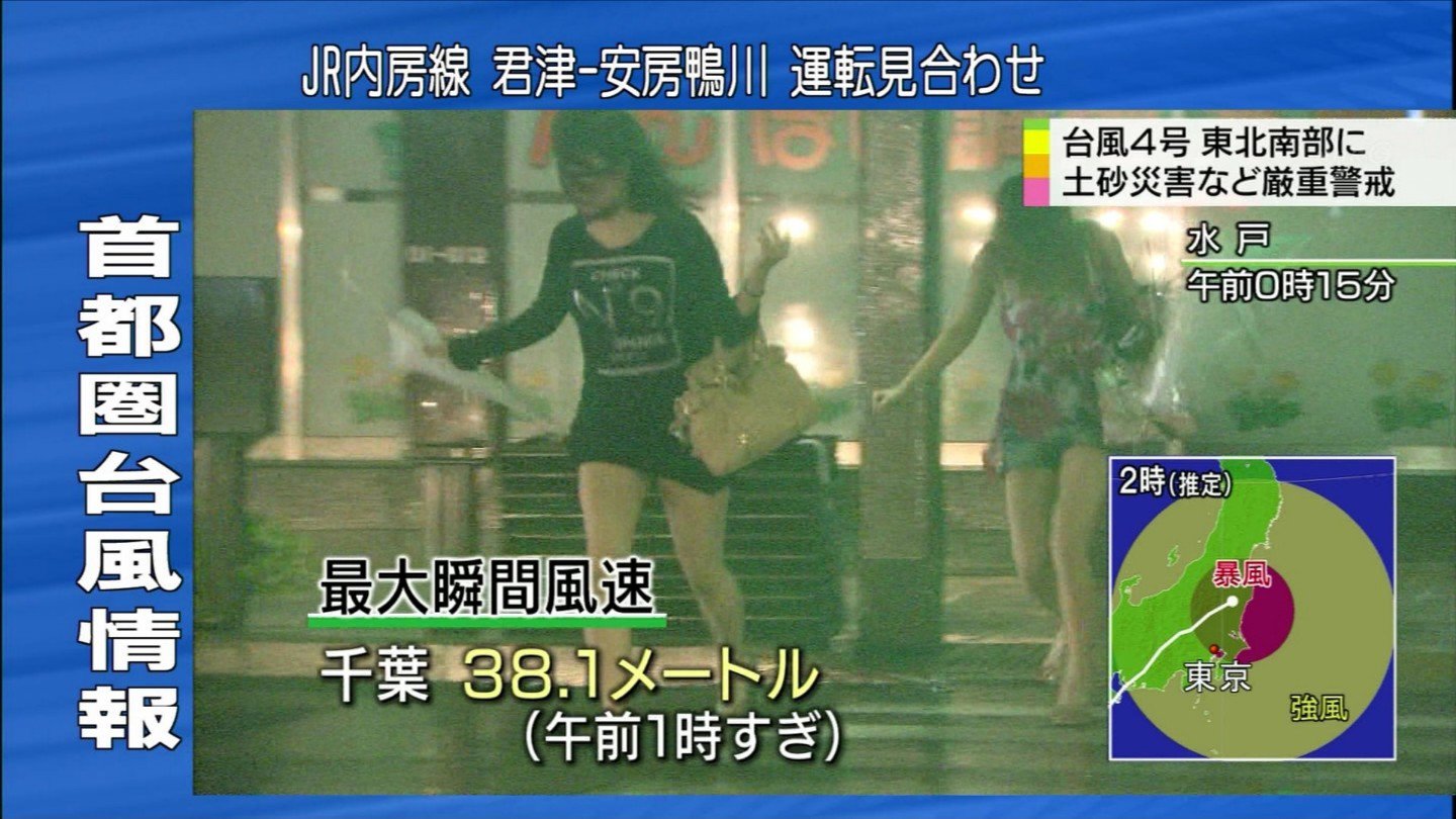 台風パンチラ動画像34枚！生中継JK・女子アナのエロい生足に太もも ニュース報道よりも気になるお宝パンツをまとめてみた!! | パンチラ☆ぱんちら