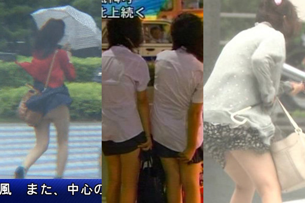 台風 パンチラ画像!生中継JK・女子アナの生足にエロい太もも♡ニュース報道よりもパンツが気になるぜ!!001枚目