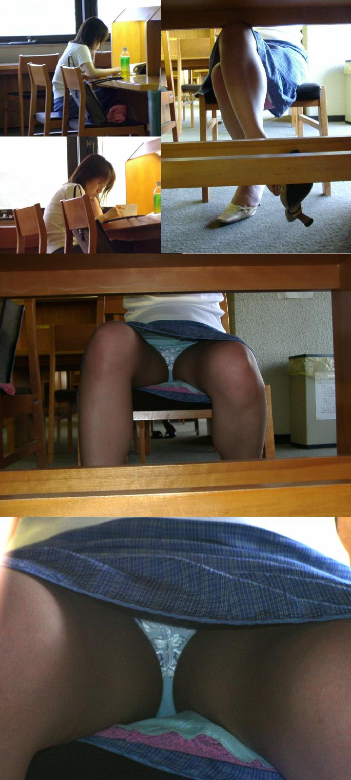 図書館 パンチラ盗撮画像！無音の中でパンツにご対面♡ずっと眺めておきたくなるぜ!!011