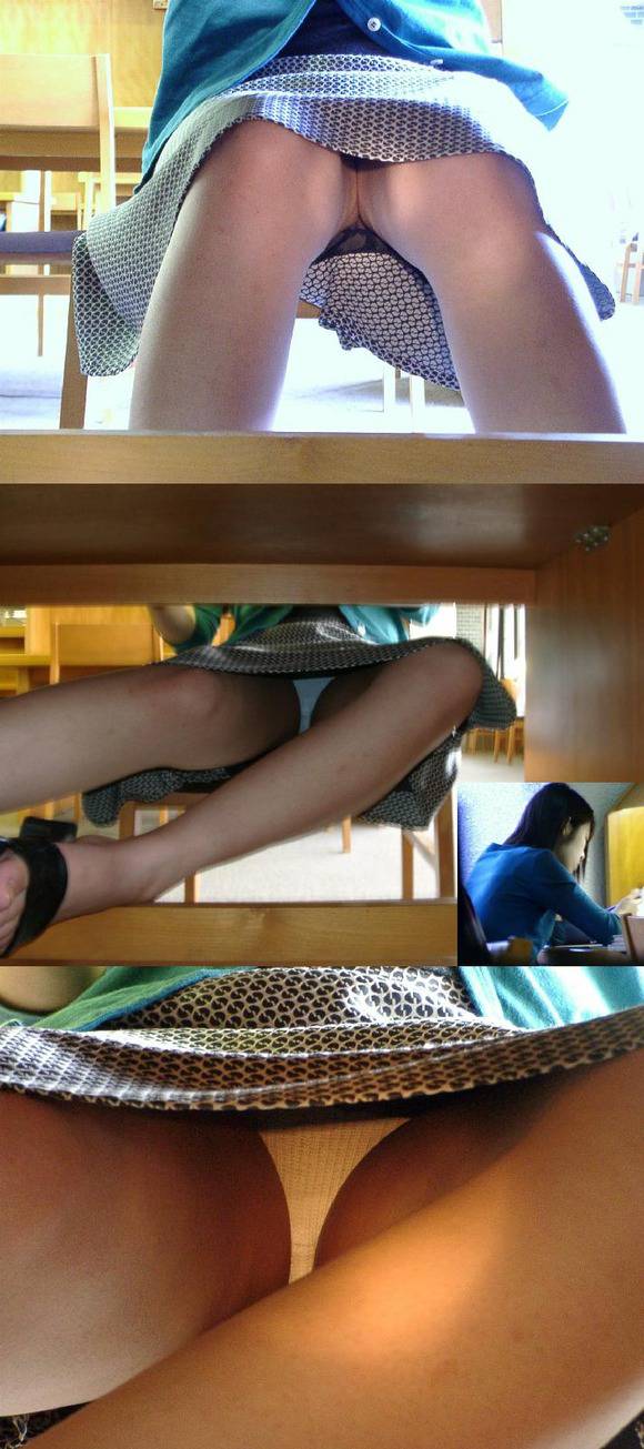図書館 パンチラ盗撮画像！無音の中でパンツにご対面♡ずっと眺めておきたくなるぜ!!015