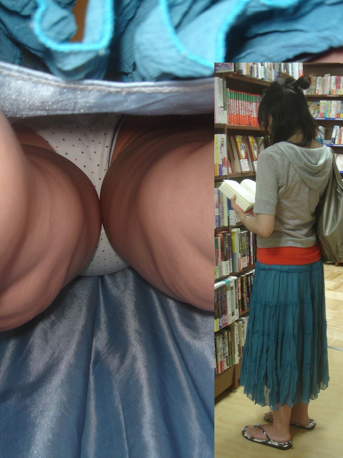 街中の逆さ撮りパンチラ画像！水玉好き必見っす!!オイラのオススメ盗撮パンツはズバリ…7枚目♡019枚目