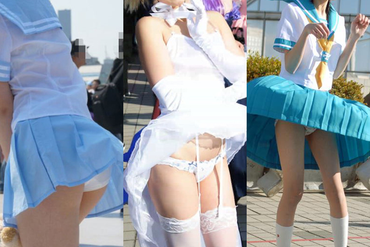 コスプレイヤー 風パンチラ!自然の奇跡に感謝するぜ!!018