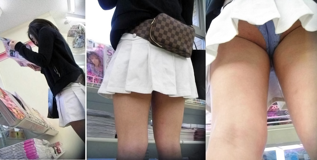 逆さ撮りの盗撮パンチラ画像!服装からして夏~秋あたりかな?って思うけど、【姿付き】でガッツリ用意しました!023枚目