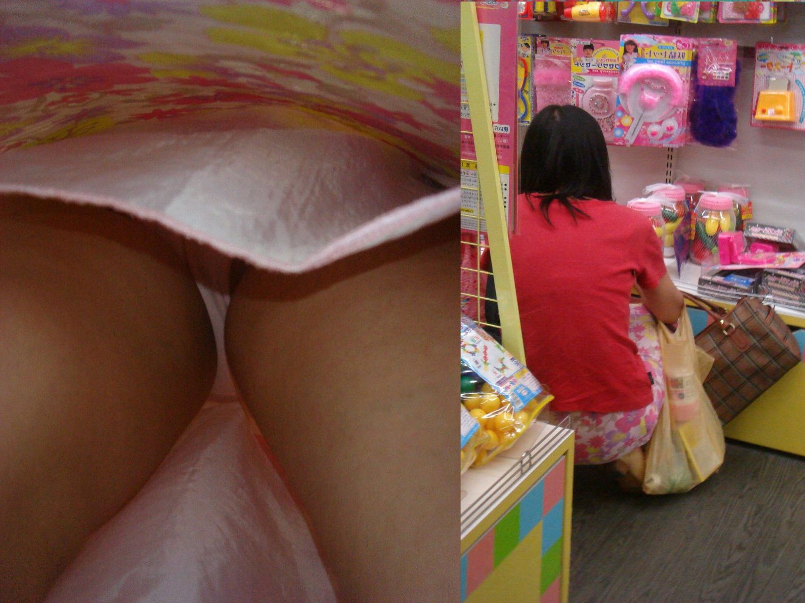 雑貨屋で商品見てる女性の逆さ撮りパンチラ盗撮エロ画像【厳選10枚】009枚目