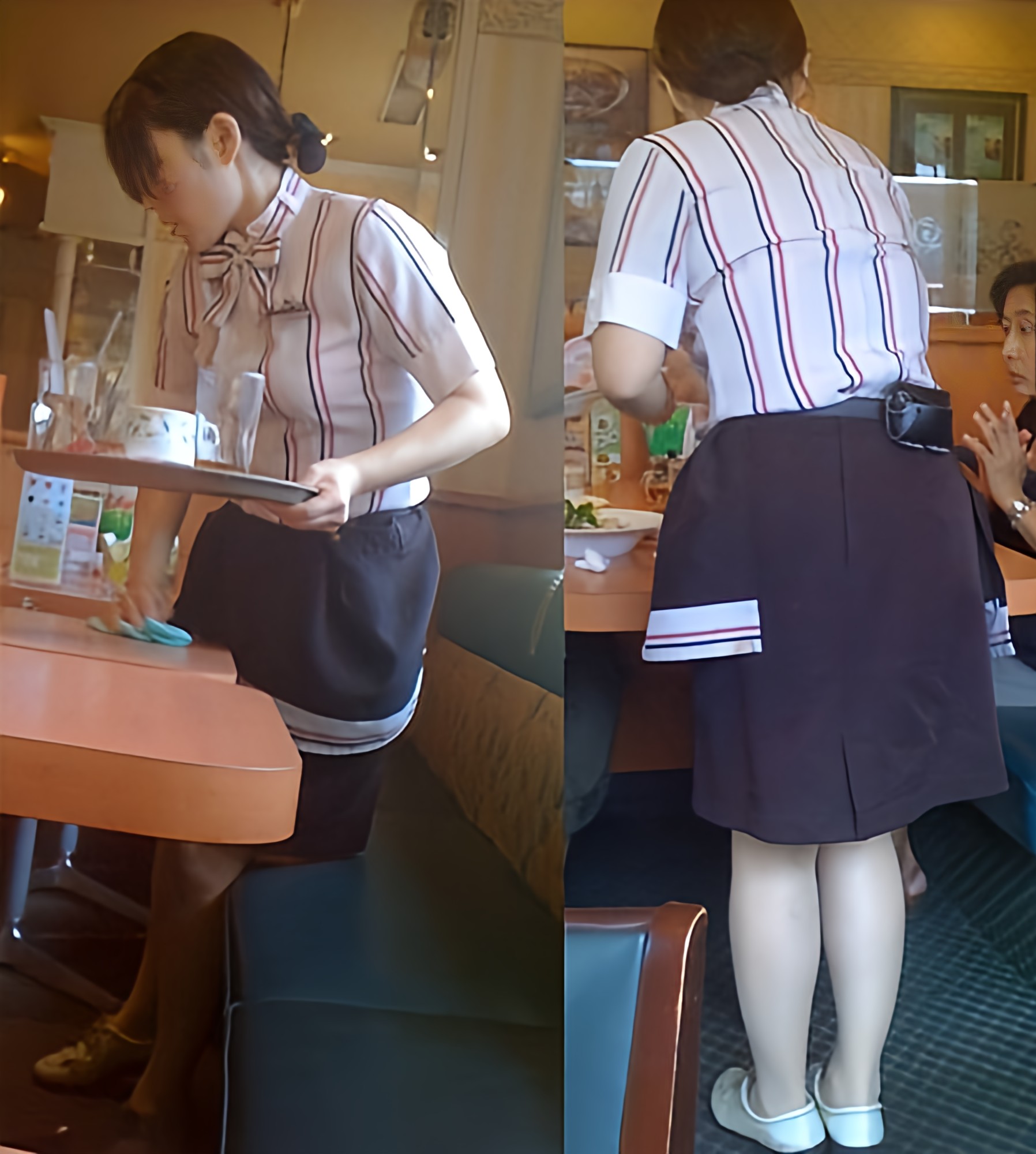 ファミレス店員のパンチラを高画質化してみました♡007