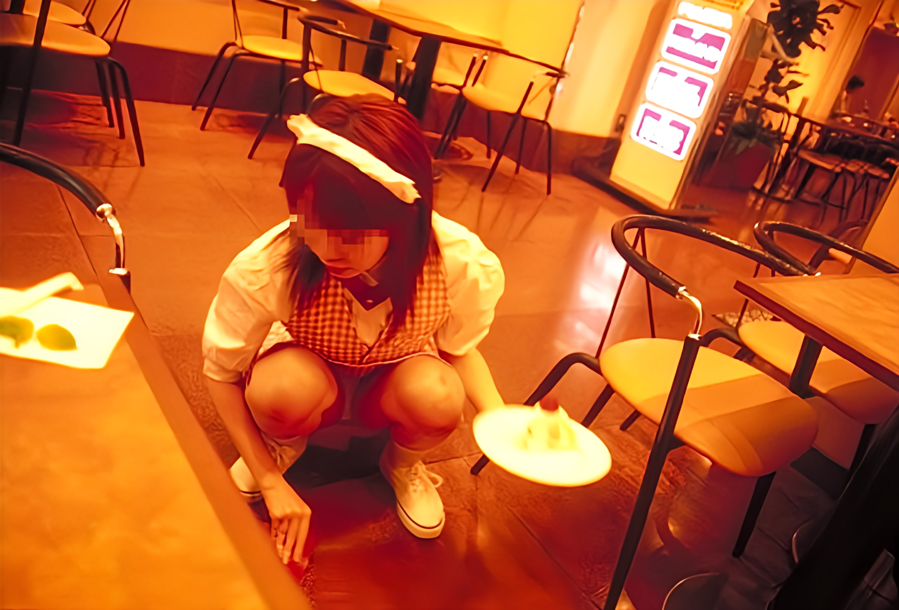 ファミレス店員のパンチラを高画質化してみました♡011