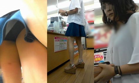 100均 パンチラ画像！買い物中に見えちゃってる逆さ撮り盗撮がたまんないぜ!!001
