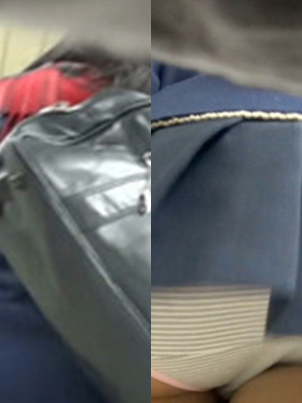 逆さ撮りのJKパンチラ画像!わずかに見える黄色と白のパンツに大興奮しちゃうよ♡032枚目