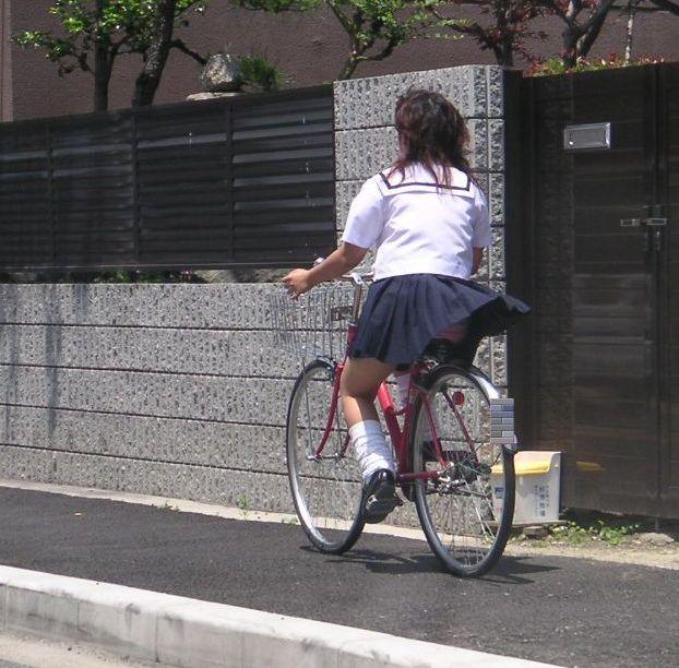 青春真っ盛りな女子高生の自転車パンチラをアホ面で盗撮したったpart2 (25枚)002