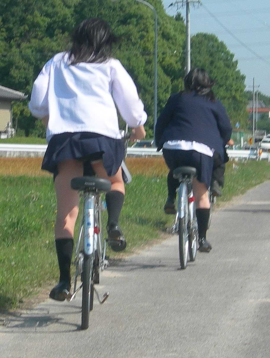 青春真っ盛りな女子高生の自転車パンチラをアホ面で盗撮したったpart2 (25枚)009
