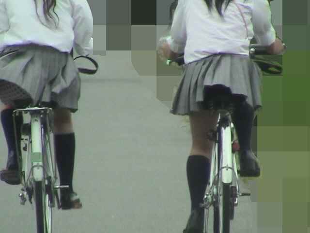 青春真っ盛りな女子高生の自転車パンチラをアホ面で盗撮したったpart2 (25枚)011