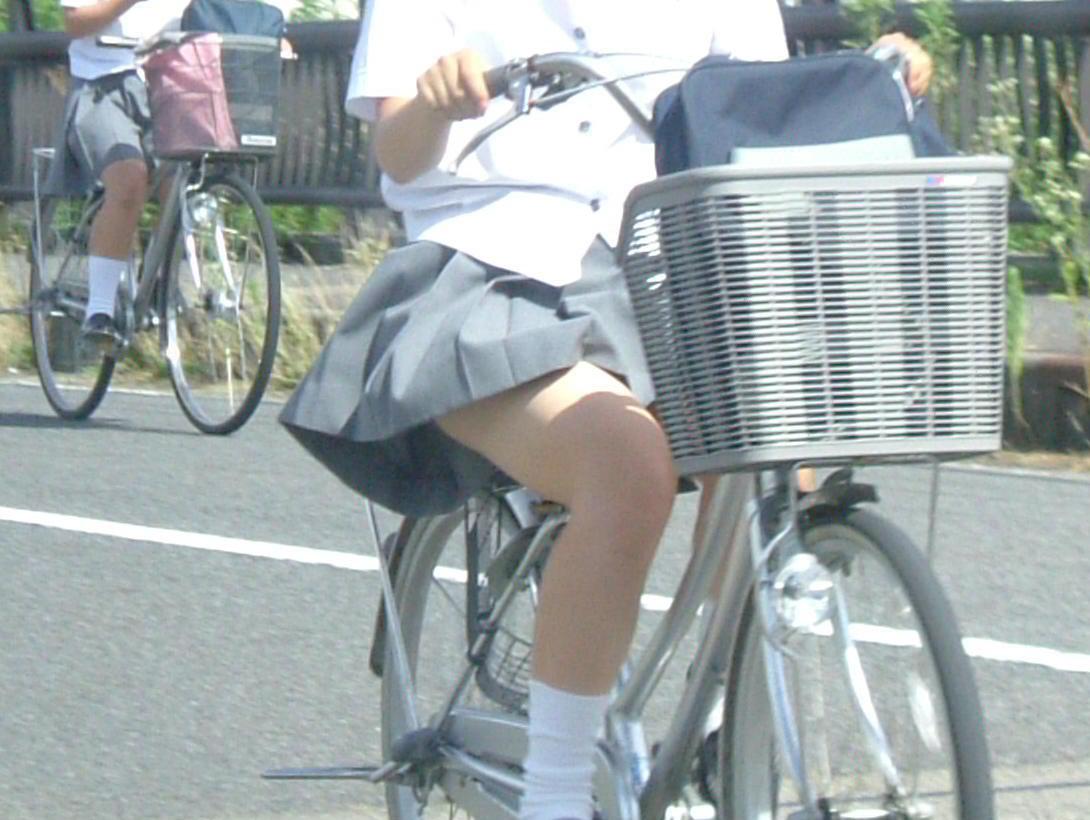 青春真っ盛りな女子高生の自転車パンチラをアホ面で盗撮したったpart2 (25枚)020