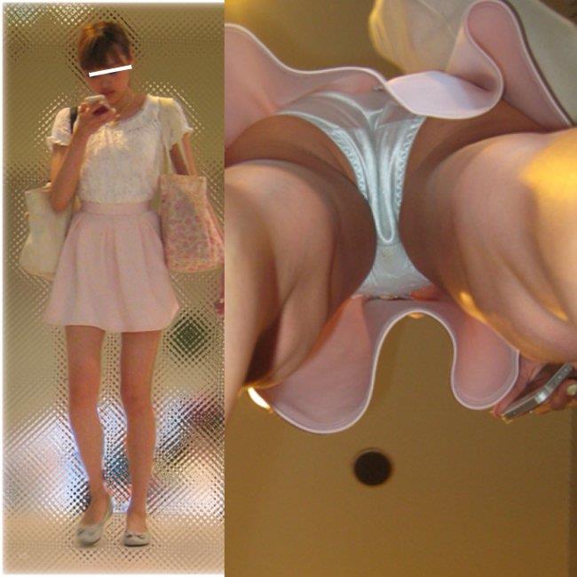 パンチラが抜ける逆さ撮り盗撮エロ動画像Vol.64_001枚目