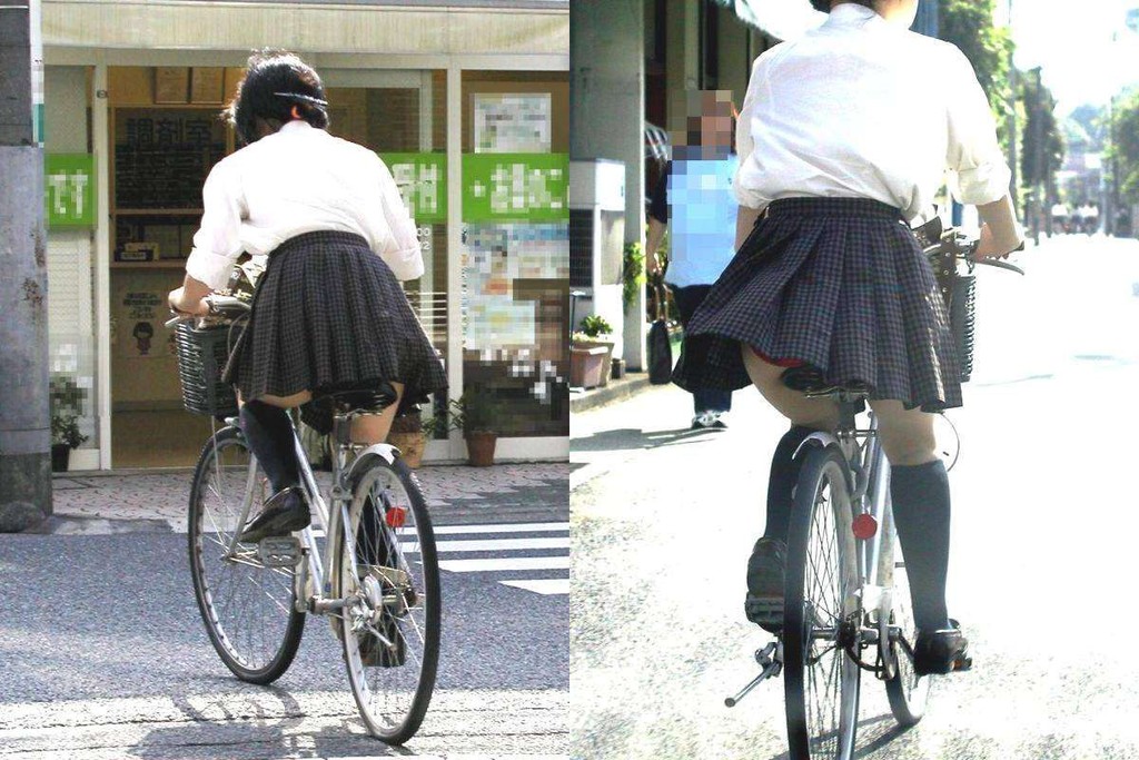 青春真っ盛りな女子高生の自転車パンチラをアホ面で盗撮したったpart3 (22枚)005