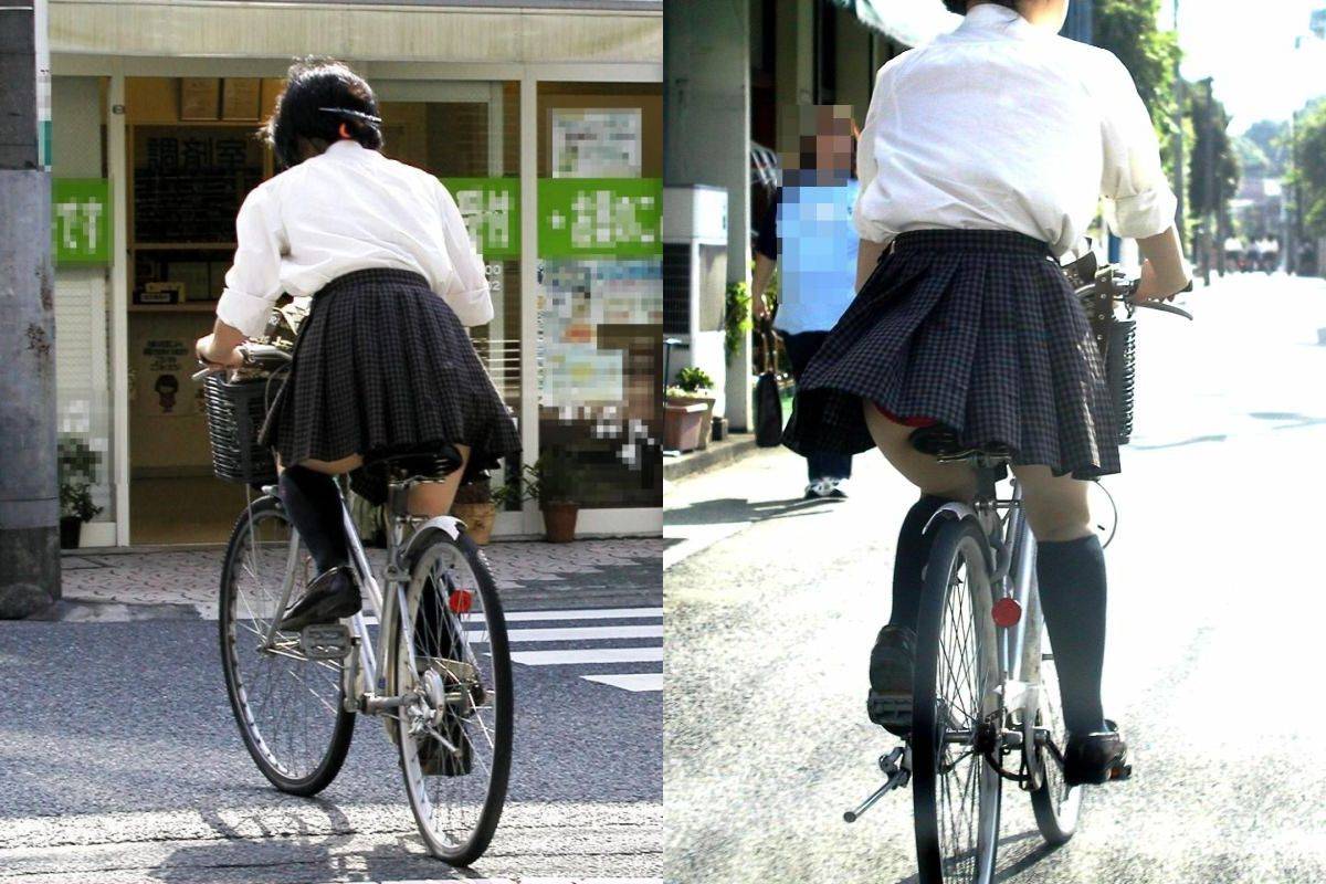 青春真っ盛りな女子高生の自転車パンチラをアホ面で盗撮したったpart3 (22枚)021