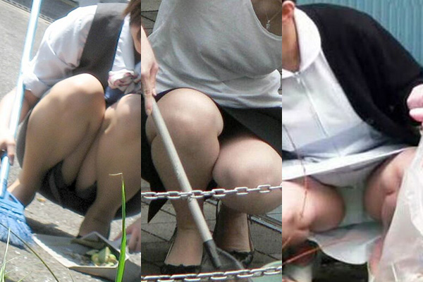 掃除 パンチラ!しゃんだときに見えるパンツが抜けちゃいます♡018